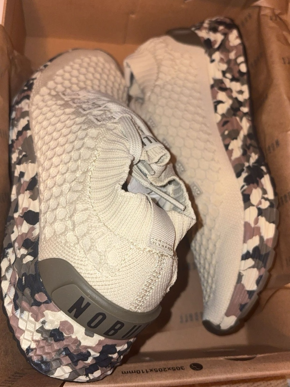 NOBULL Cream Knit Sneakers with Camo Sole